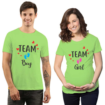 jopo team boy girl maternity announcement matching couples tshirts