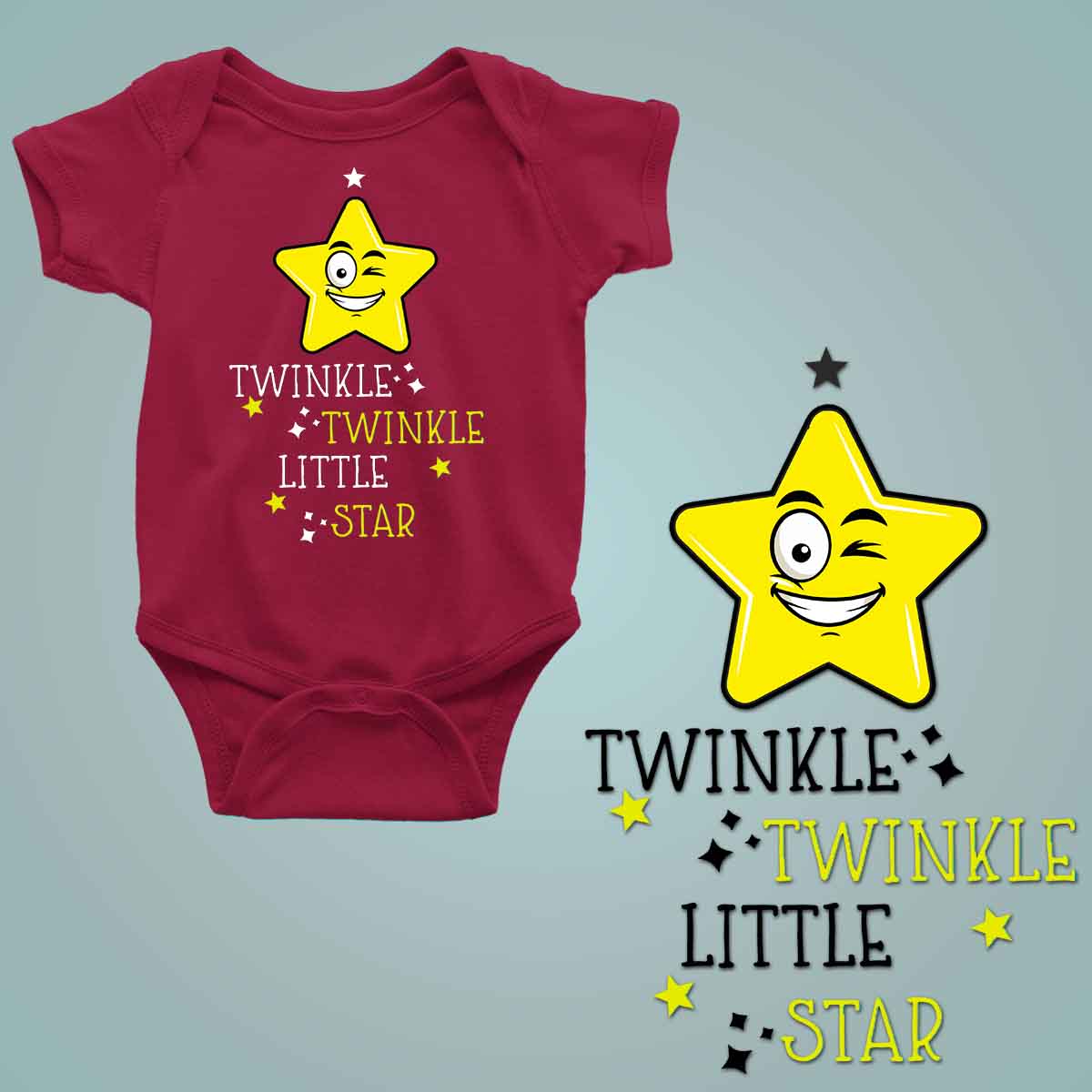 Twinkle Twinkle Little Star maroon 1