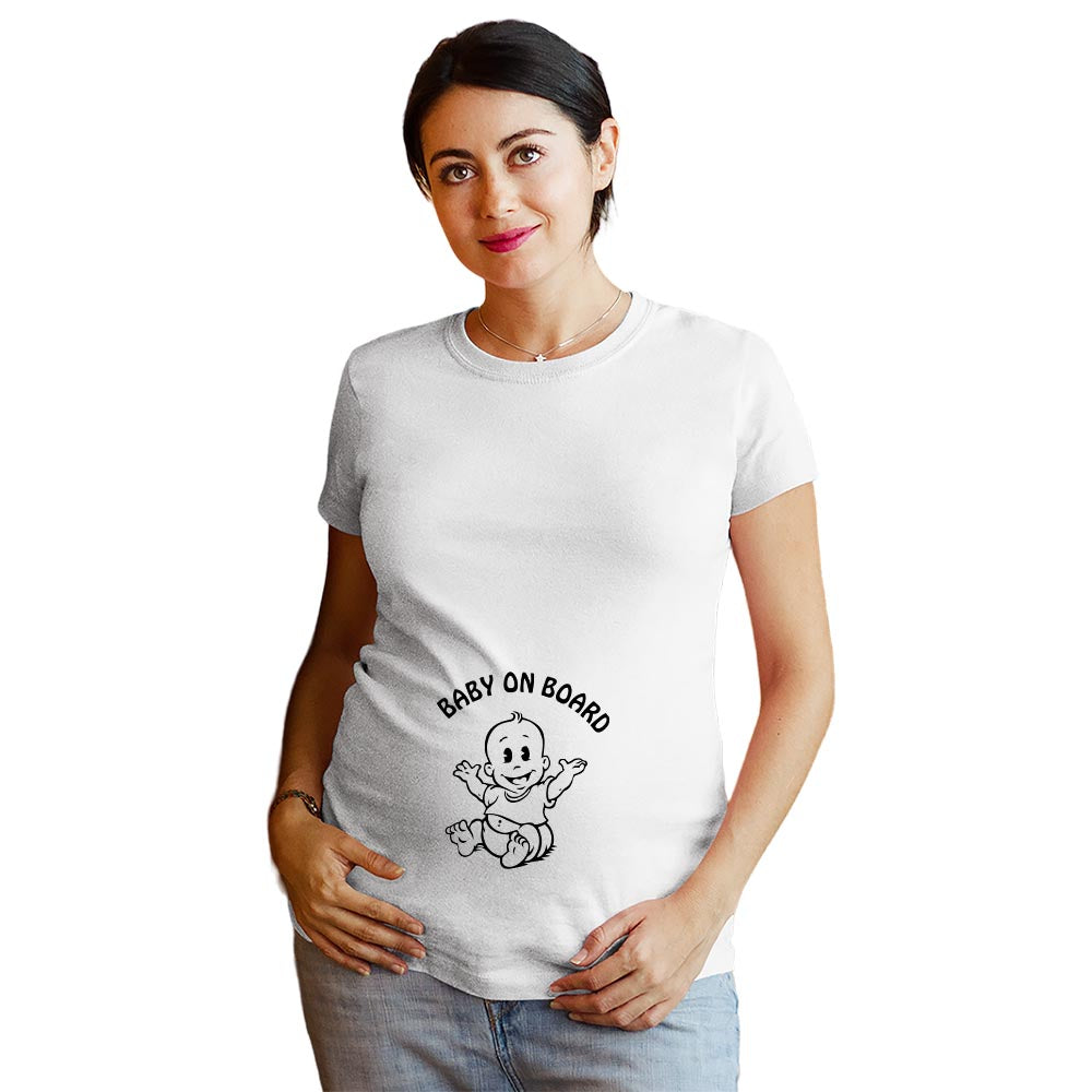 Baby on Board Maternity Pregnancy Announcement Tshirt