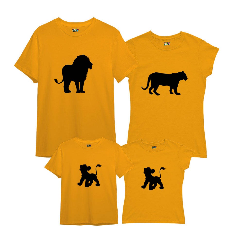 Lion Theme Family T-Shirts Set of 3 and 4 for Mom, Dad, Daughter & Son