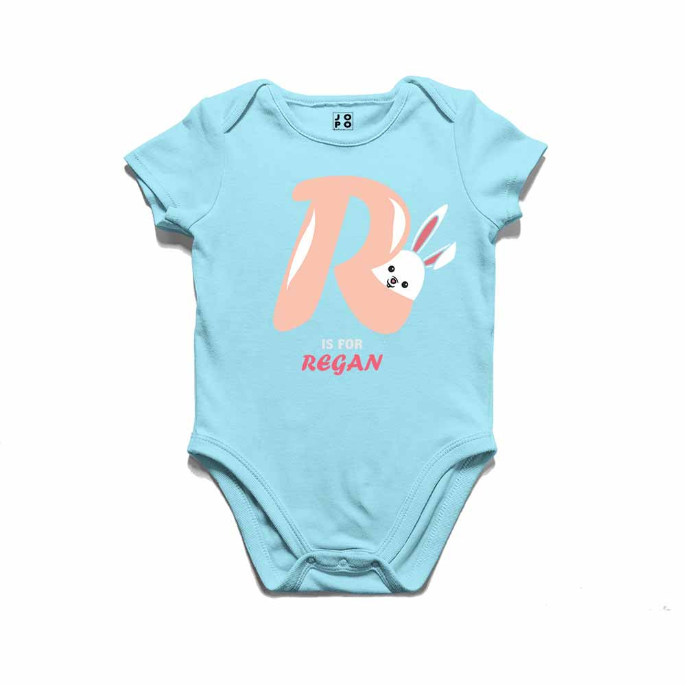 Kid's Alphabet 'R for Regan' name Multicolor T-shirt/Romper