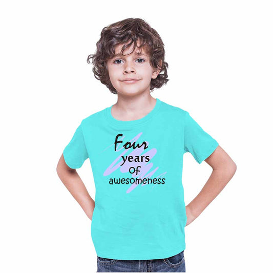 Printed designed 4rd Birthday Theme Kids T-shirt