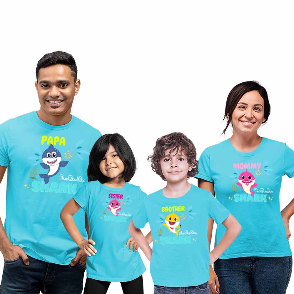 Shark Designed Family Theme T-shirts