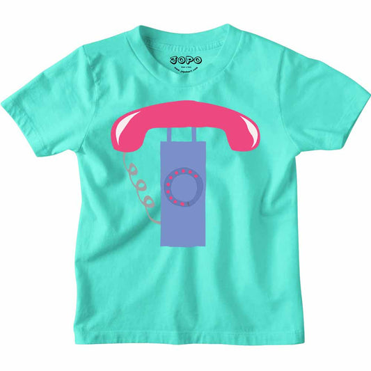 Kid's Alphabet T Telephone Design Multicolor T-shirt/Romper