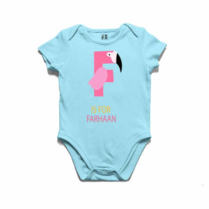 Kid's Alphabet 'F for Farhaan' name Multicolor T-shirt/Romper