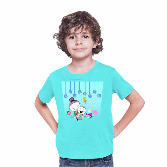 Rock Star designed 4rd Birthday Theme Kids T-shirt