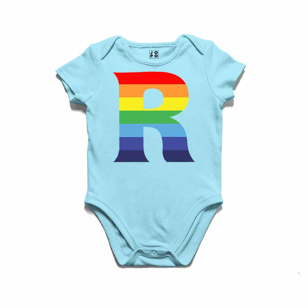 Kid's Alphabet R Rainbow Design Multicolor T-shirt/Romper