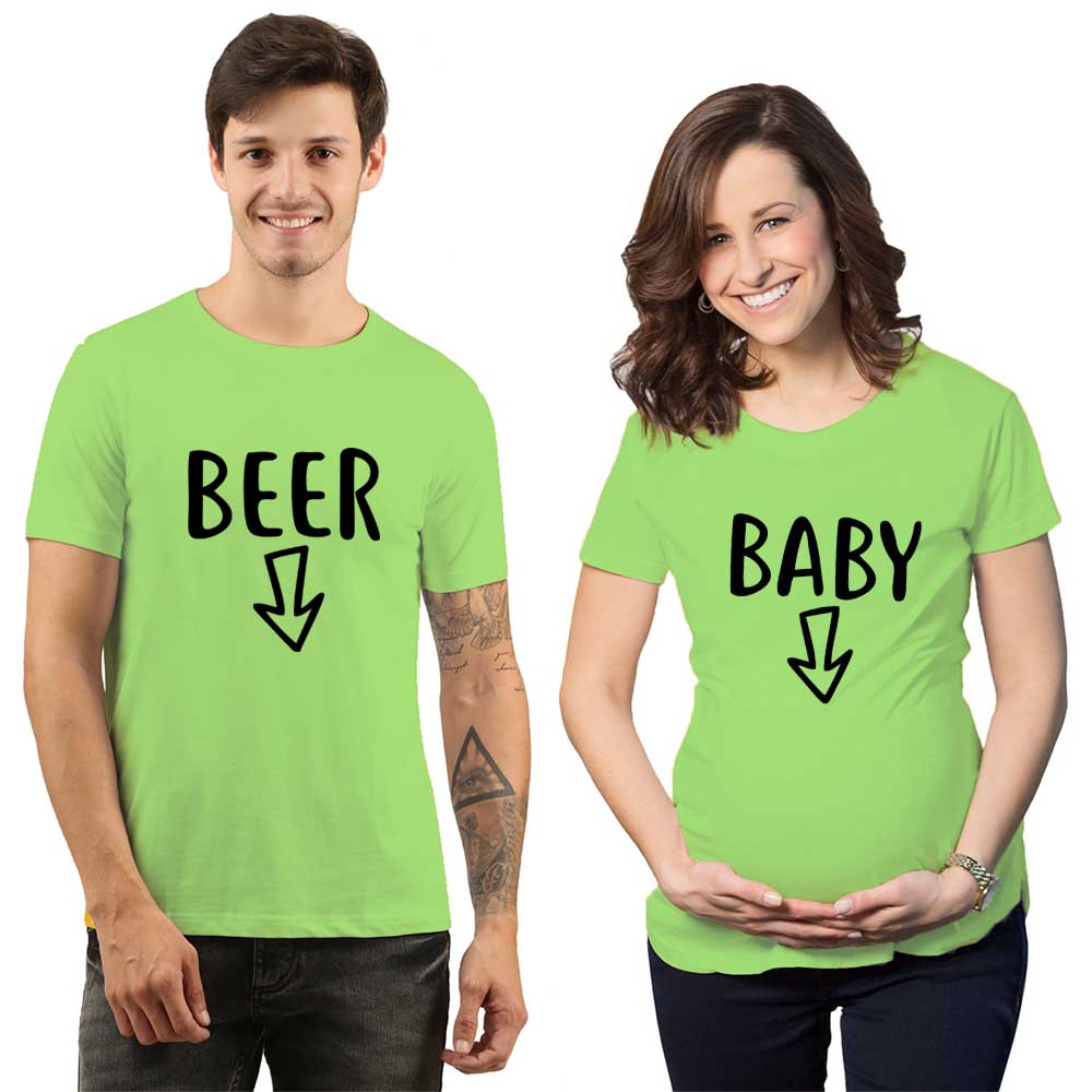 beer baby maternity couple mint green