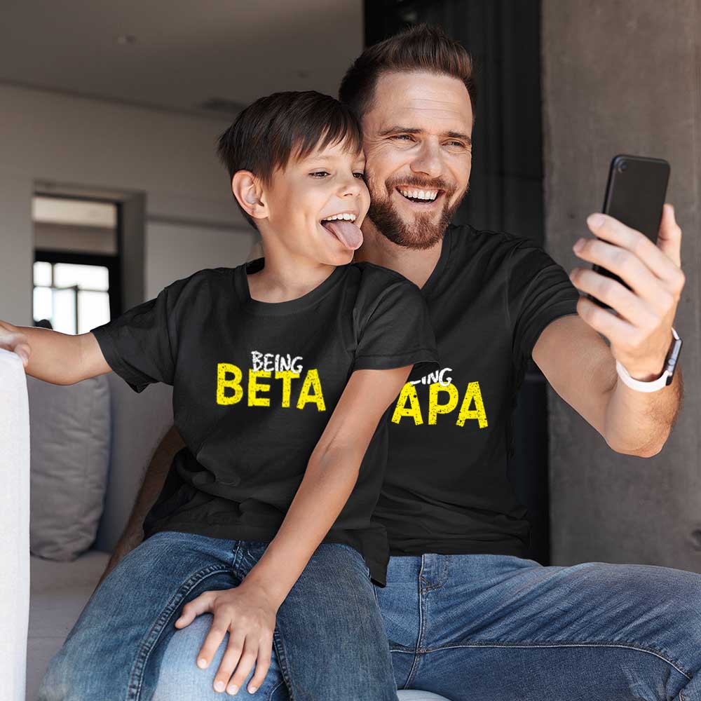 matching tshirts for dad and son Father and sons dad and son black