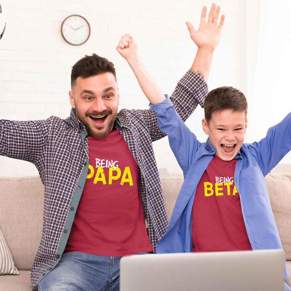 Father SOn same dress for father and son father and son twinning clothes maroon