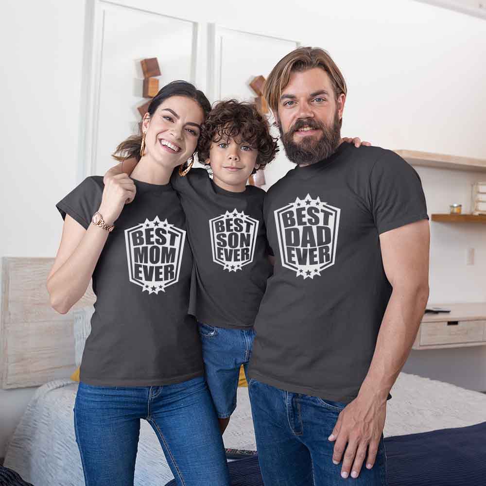 best mom son dad ever matching tshirts jopo family