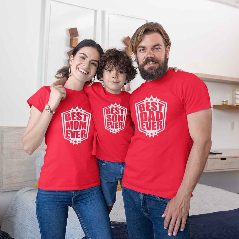 best mom son dad ever matching tshirts jopo family