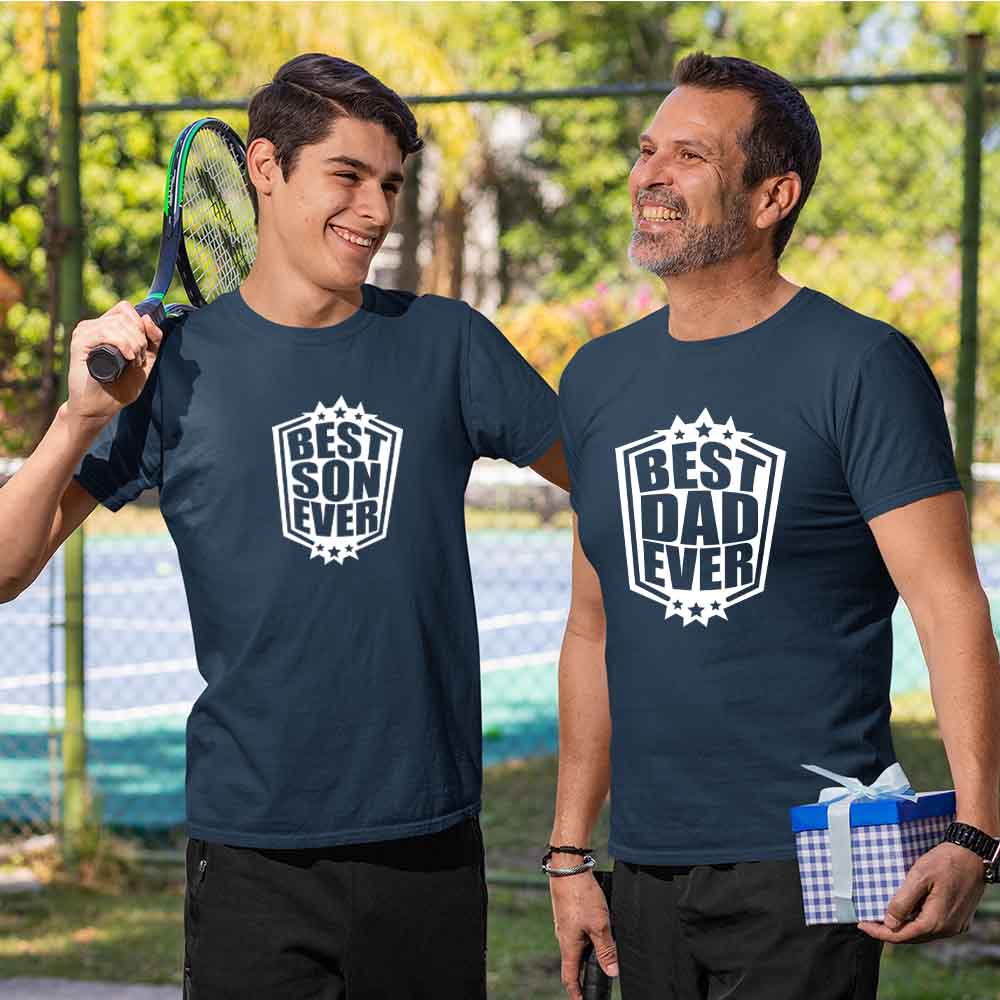 matching tshirts for dad and son Father and sons same dress for father and son navy