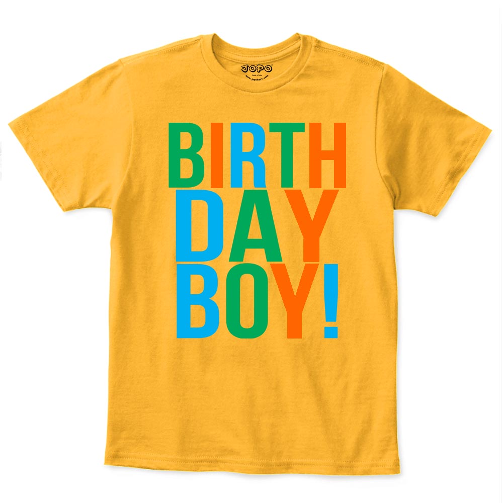 birthday boy multicolor mustard