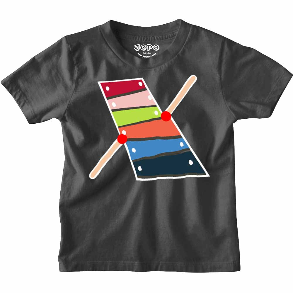 Kid's Alphabet X Xylophone Design Multicolor T-shirt/Romper