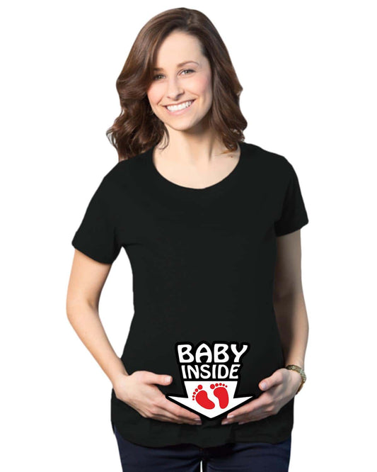 Cute Baby hidden inside Printed Maternity T-Shirts