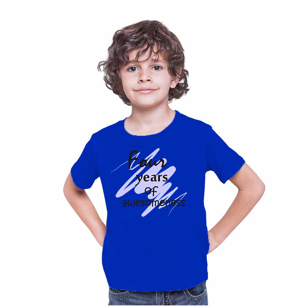 Printed designed 4rd Birthday Theme Kids T-shirt