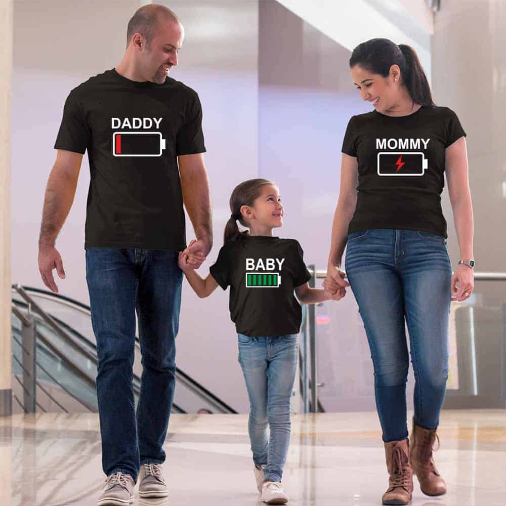 Battery Charge Family Matching Tshirts Online