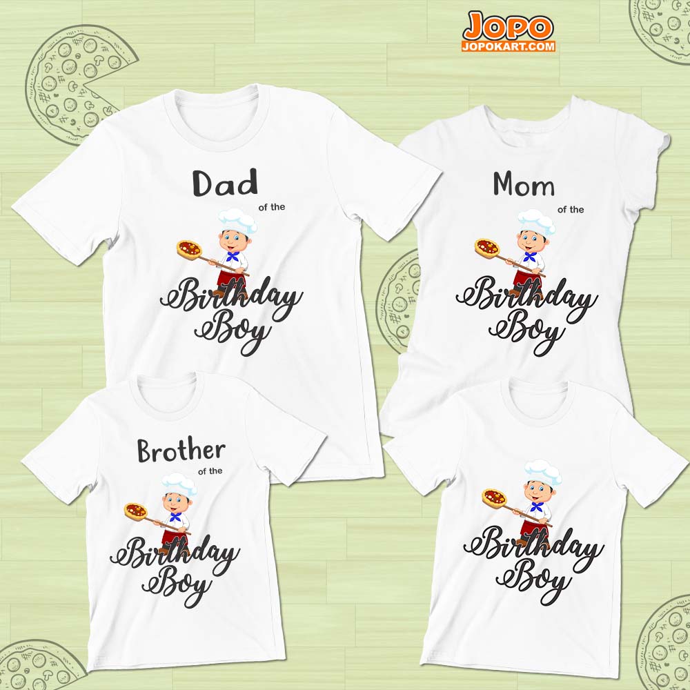 jopo Chef birthday Boy theme tshirt matching family outfits Super ccok celebration White