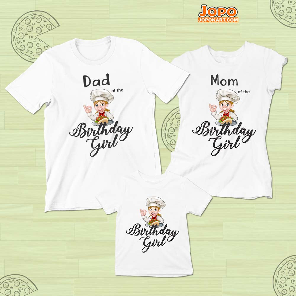 jopo Chef birthday Girl theme tshirt matching family outfits Super ccok celebration White