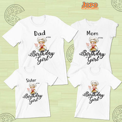 jopo Chef birthday Girl theme tshirt matching family outfits Super cook celebration White