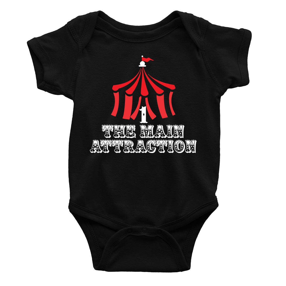 circus theme the main attraction one romper black