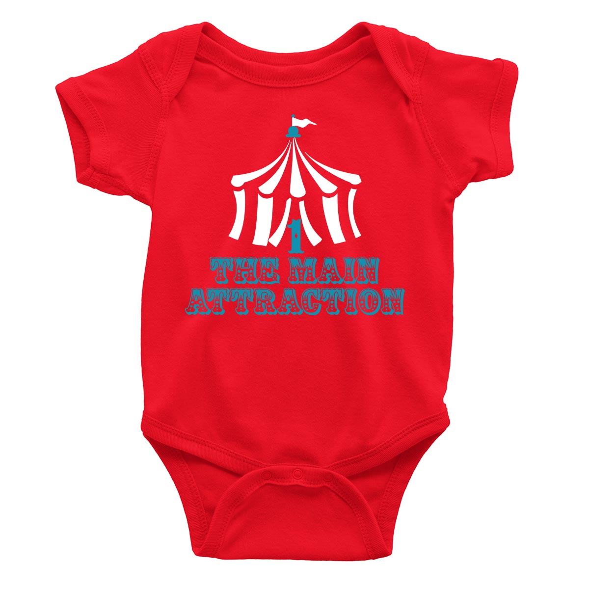 circus theme the main attraction one romper red