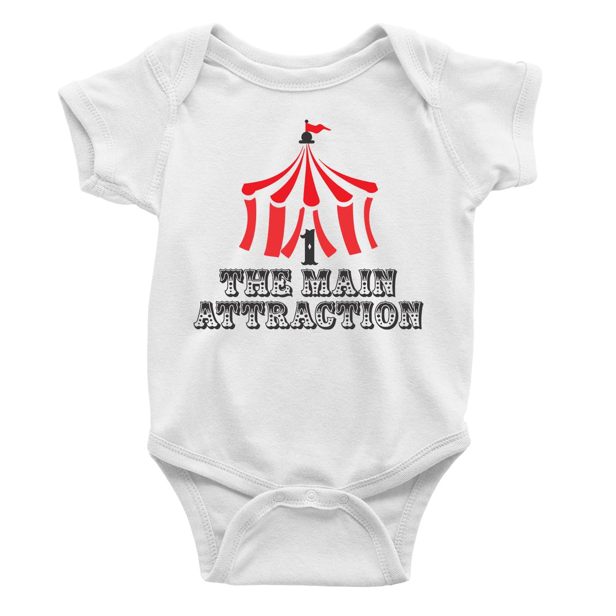 circus theme the main attraction one romper white