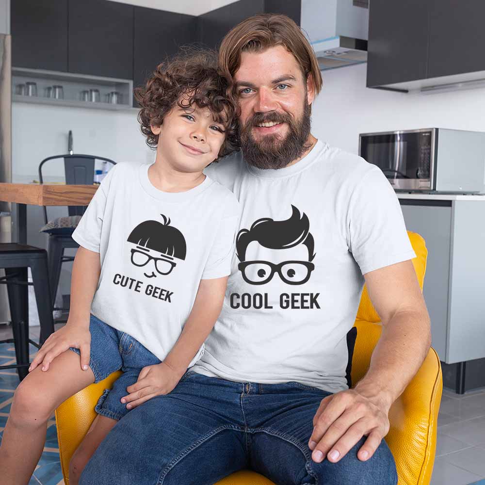 Cotton Father Sons Father and sons matching tshirts for dad and son white