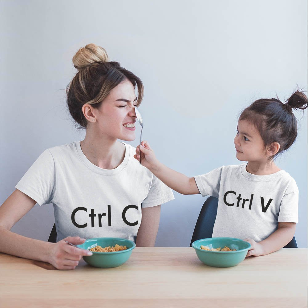 dresses for mom and daughter mother mommy same dress in india baby and mom Ctrl c v control copy paste cutefamily tshirt smiling women with kid playing eating white