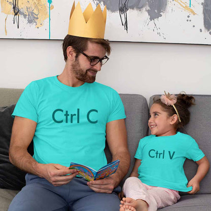 cotton father and daughter same dress father daughter dress shirts for father aqua blue