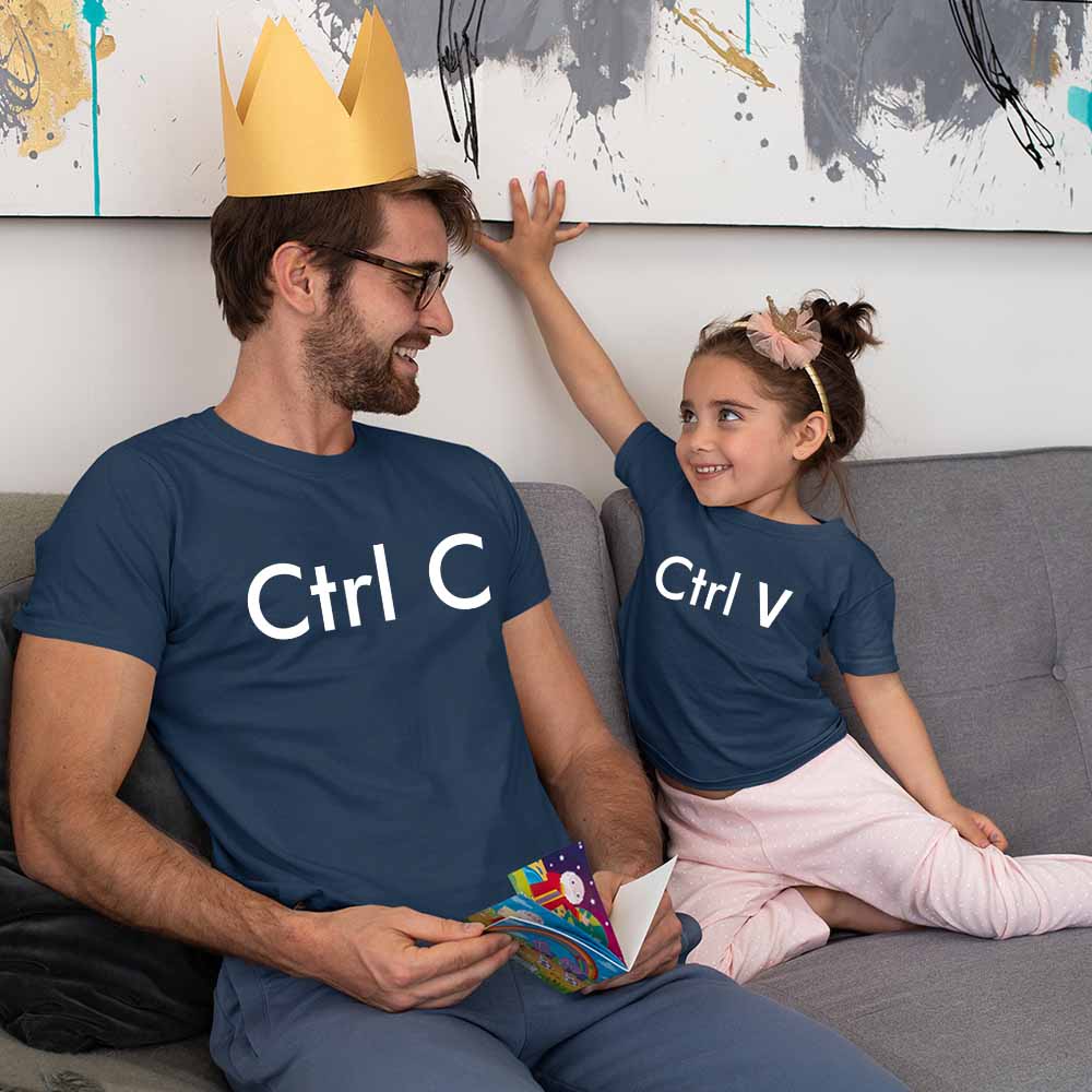 cotton  daddy and daughter t shirts papa shirts dad and daughter t shirts navy