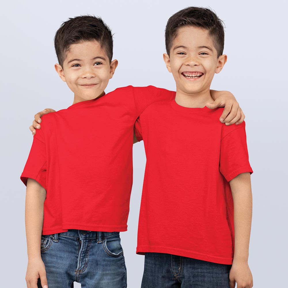jopo Custom print tshirt rount neck half sleeve Siblings Brother red
