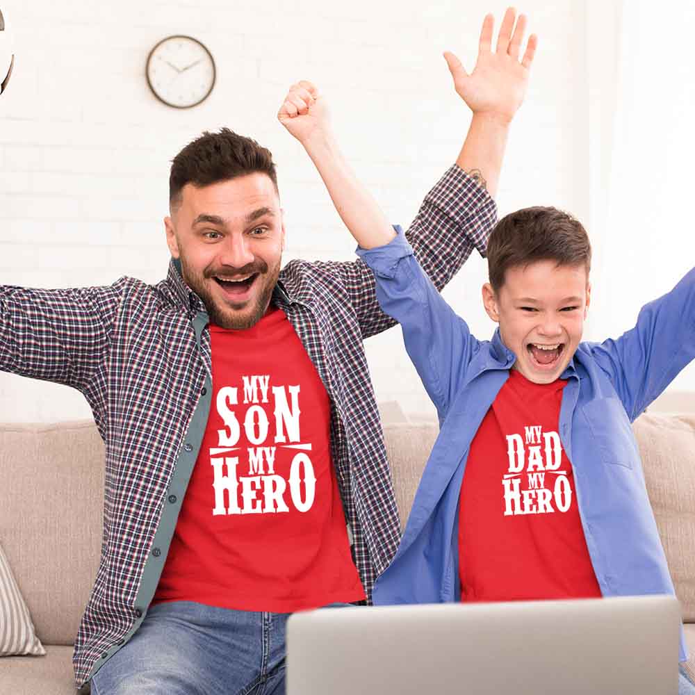 dad and son matching tshirts for dad and son Father and sons red