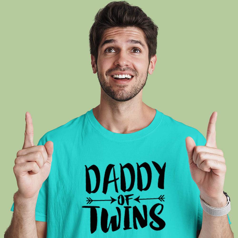 jopo daddy of twins alert men tshirt celebration mode aqua blue