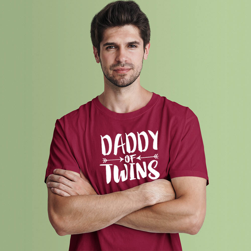 jopo daddy of twins alert men tshirt celebration mode maroon
