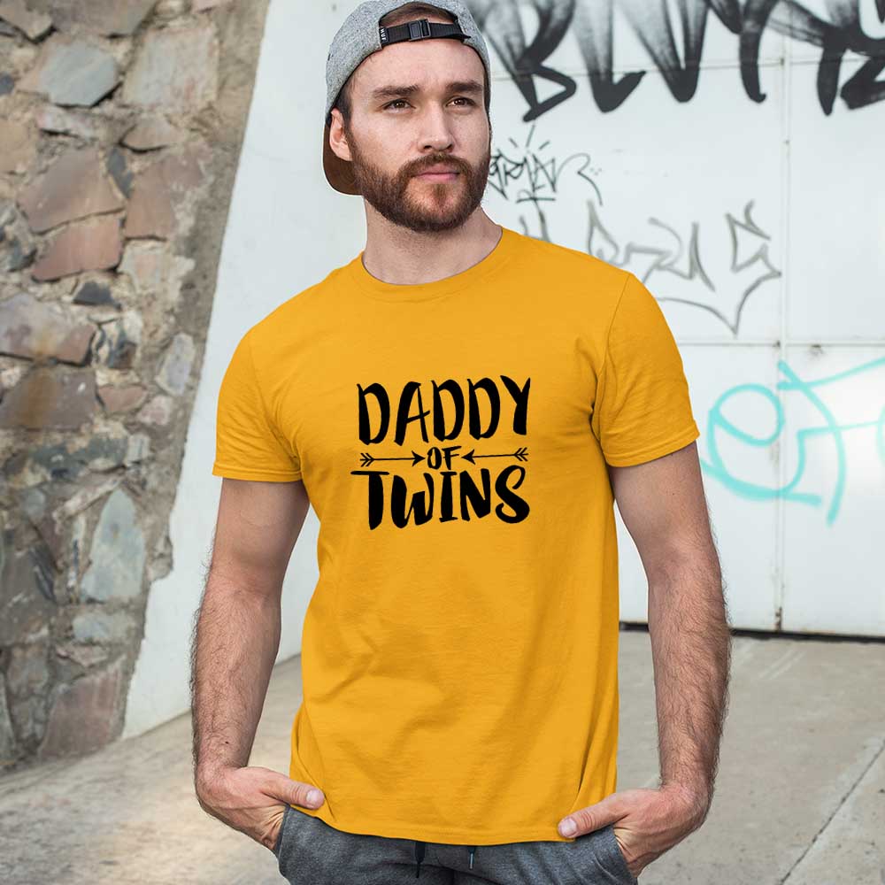 jopo daddy of twins alert men tshirt celebration mode mustard