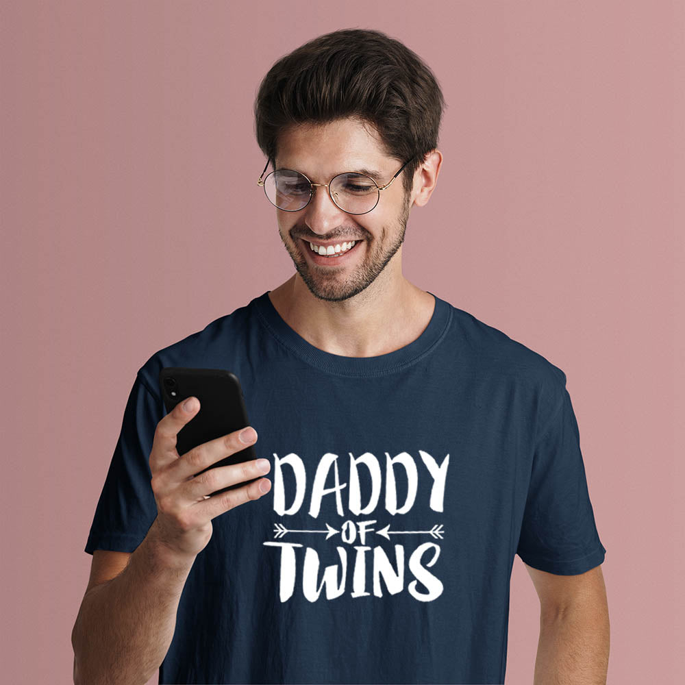 jopo daddy of twins alert men tshirt celebration mode navy