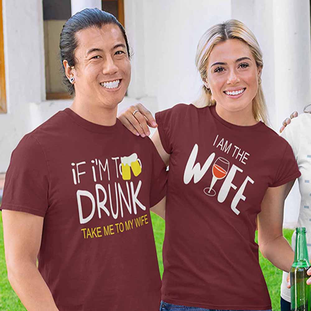 cotton twin t shirt for couple cute couple tshirt couple dresses online maroon