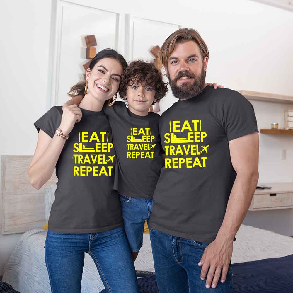 eat sleep travel repeat matching tshirts family