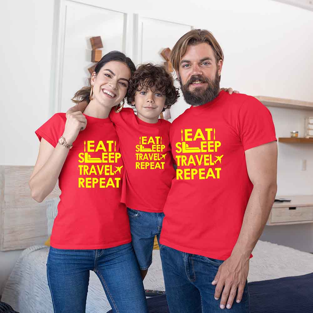 eat sleep travel repeat matching tshirts family