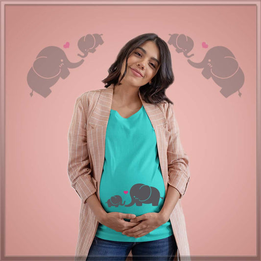 jopo maternity photoshoot ideas poses props indian pregnancy announcement quotes Proud Elephant Love Aqua Blue