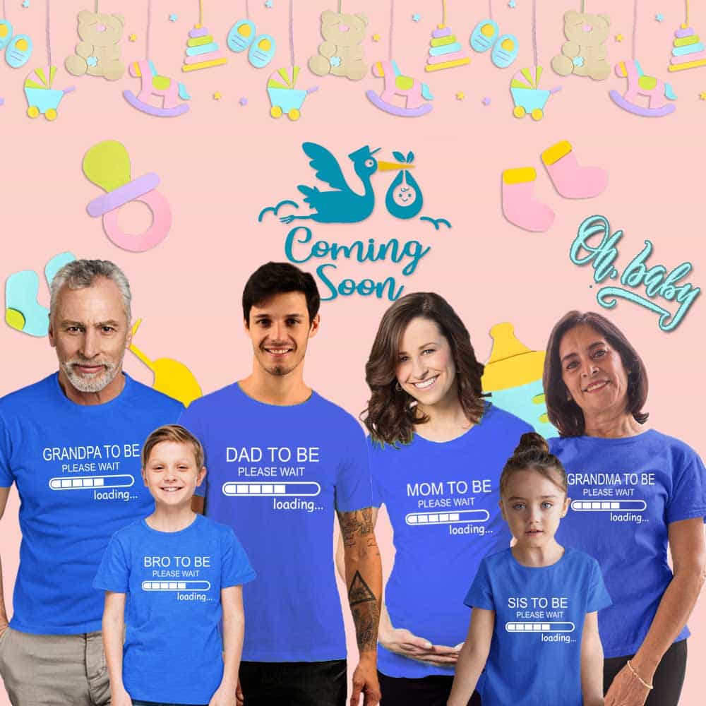 royal blue family loading baby shower gifts tshirts online
