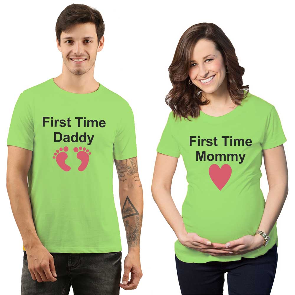 first time mommy daddy maternity couple mint green