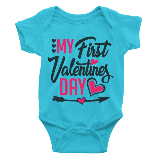 jopo my first valentine's day romper baby dress infant photoshoot Blue