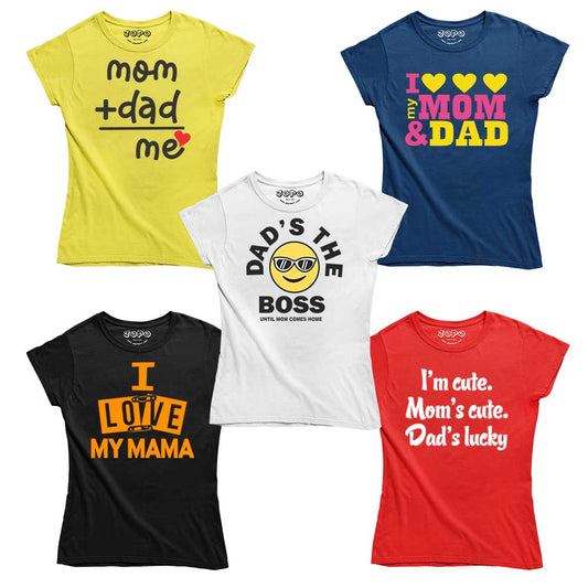 jopo girls combo tshirt multi color round neck half sleeve