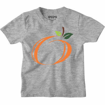 Kid's Alphabet O Orange Design Multicolor T-shirt/Romper