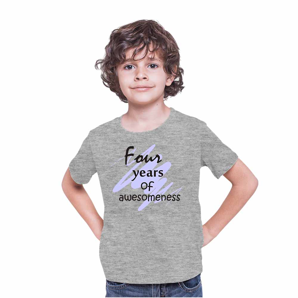 Printed designed 4rd Birthday Theme Kids T-shirt