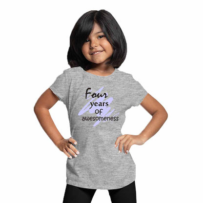 Printed designed 4rd Birthday Theme Kids T-shirt