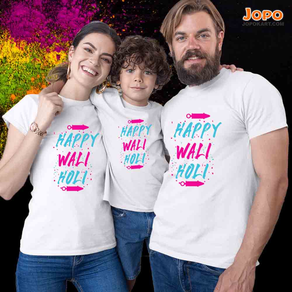 happy wali holi white family